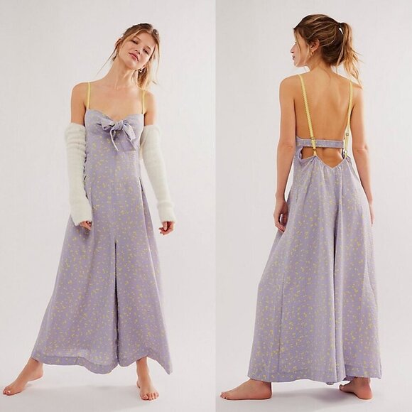 Free People Pants - NWT New $128 Free People Coming Home Sky Combo Romper Size S